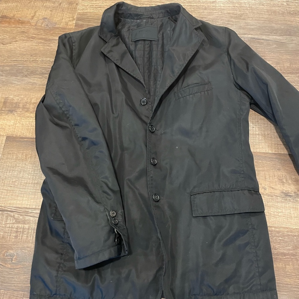 Vintage Prada Black Nylon Casual Sportcoat. Outer Nylon,  Size Small runs large